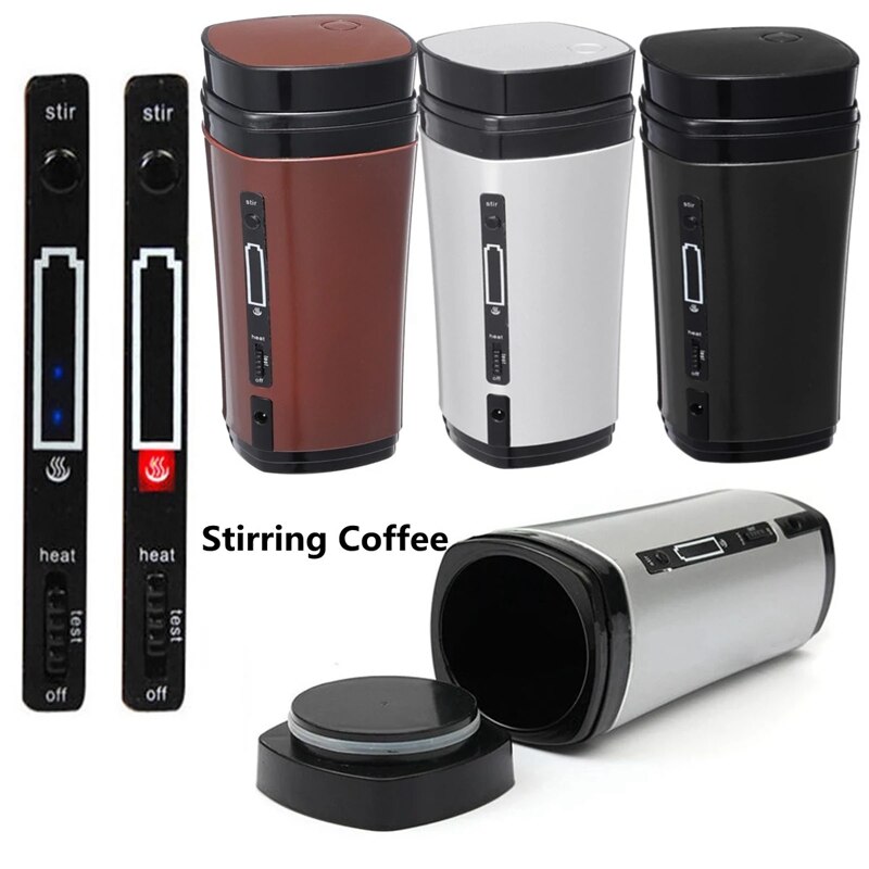 USB Rechargeable Coffee Cup Heating Bottle Self Stirring Auto Mix Mug Warmer