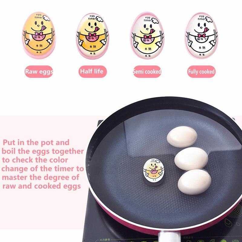 Egg Timer Half/Semi/Fully Boiled Egg Timer Perfect Color-Changing Kitchen Tool Timer Egg Heat-resistant Resin L9G9
