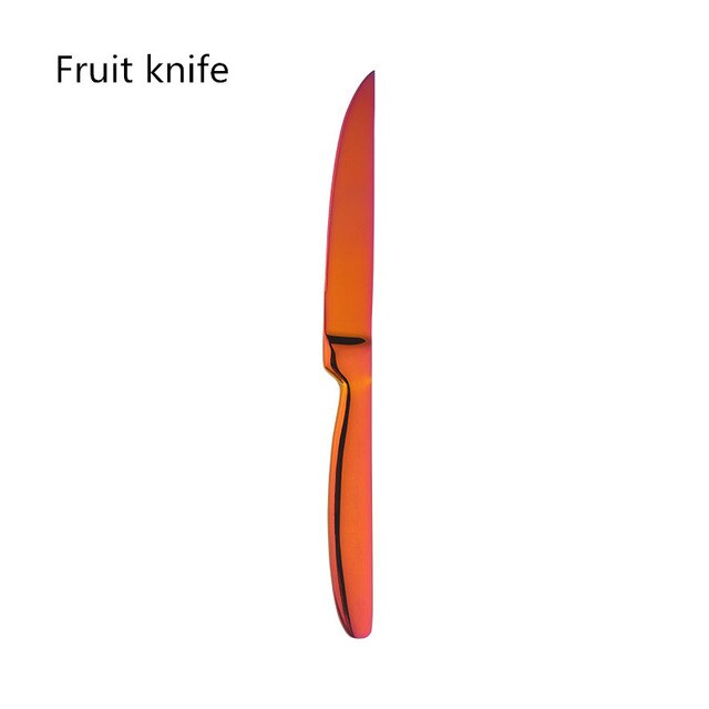 4 st köksknivset i rostfritt stål bestick vass guldkniv kött grönsaksfruktskärare 22 x 2cm kockkniv: 4 regnbåge nr .3- a