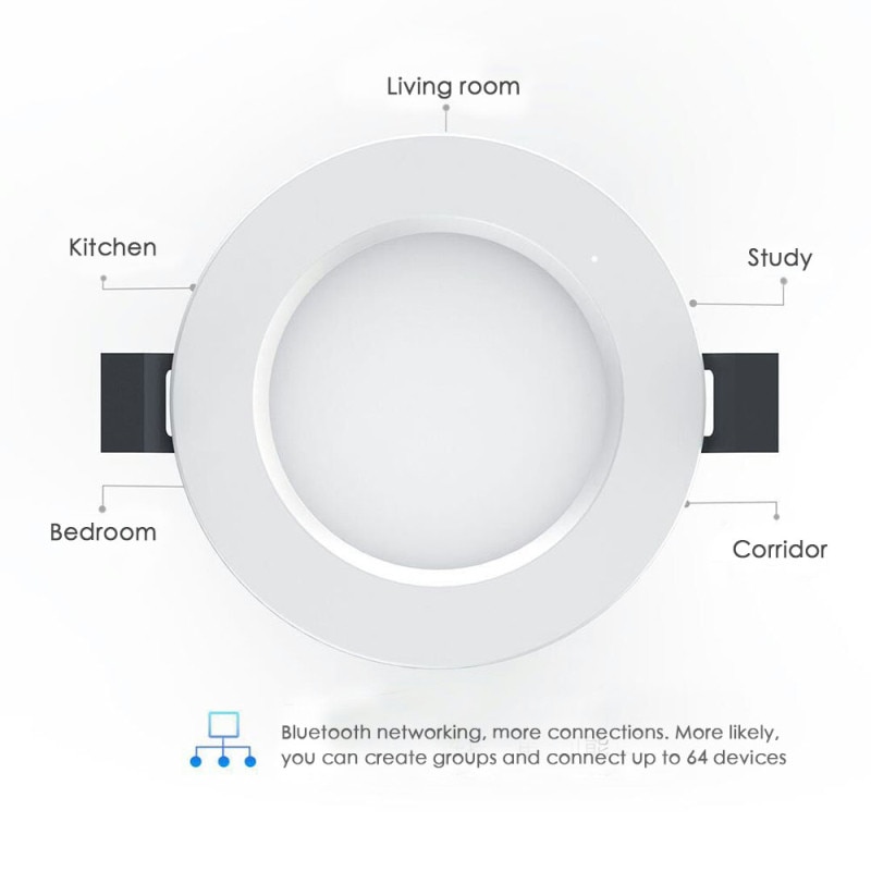 Smart Downlight Wifi Work with App Remote Control LED Downlight Dimmable Waterproof Recessed LED Lamp Spot Light