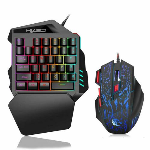 Mini Air Mouse One-Handed Mechanical Gaming Keyboard And Gaming Mouse RGB Backlit Portable Game Controller For PC PS4 Xbox Gamer: 1