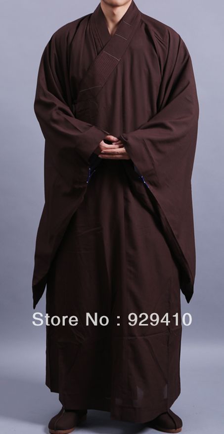 UNISEX marrón amarillo monjes budistas trajes ropa el budismo Abad bata zen pone meditación artes marciales uniformes Haiqing