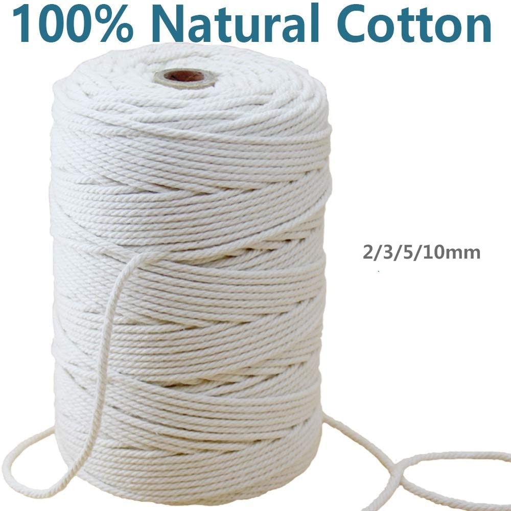 3mm 4mm 5mm 6mm macrame reb snoet snor bomuldssnor til håndlavet naturligt beige reb gør-det-selv-tilbehør til bryllup til hjemmet