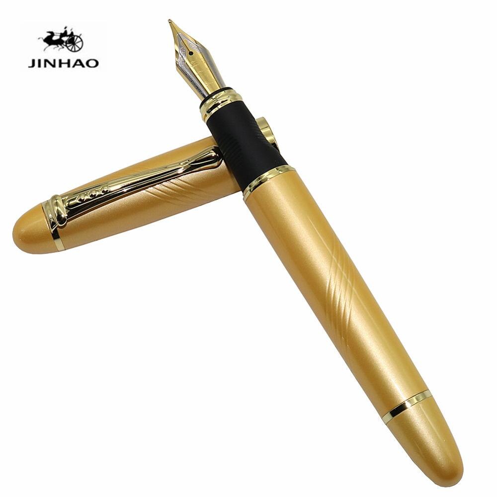 Jinhao X450 Iraurita Brunnen stift Voll metall Goldene Clip luxus stifte Schüler Schreibwaren Büro schule liefert: Spiral- Gold