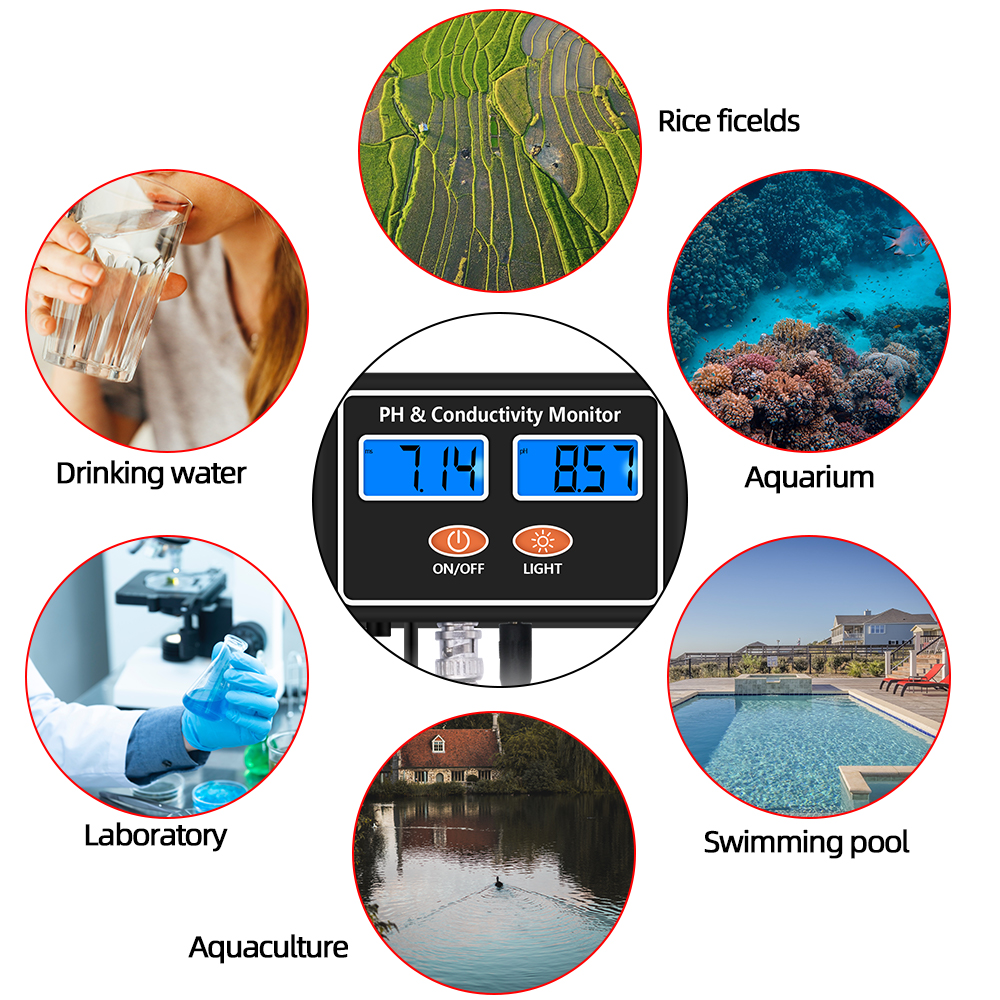 Digital Online PH EC Conductivity Monitor Meter Tester Water Real-time Continuous Monitoring for Fish Tank Aquarium