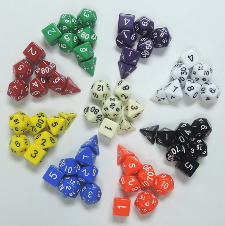 Juego de dados matemáticos para niños, juego de dados de TRPG, 7 unidades
