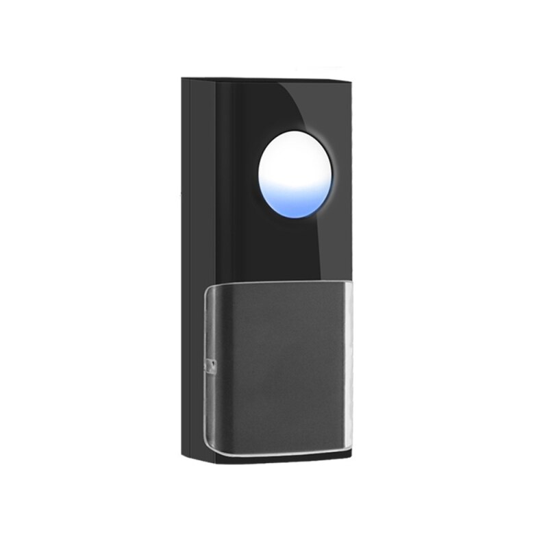 USB Powered IP55 Waterproof Wireless Smart Doorbell Door Bell Ring Chime Call 433MHZ LED Night Light Home Plug-Free For Home: Black receiver