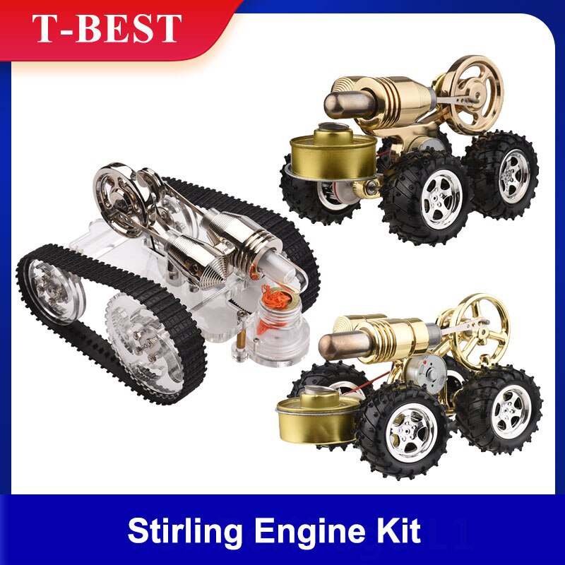 Stirling Motor- Bausatz Strom Generator Heißer Luft Auto Motor- Modell Physikalische Generator Modell mit Schwungrad für freundlicher