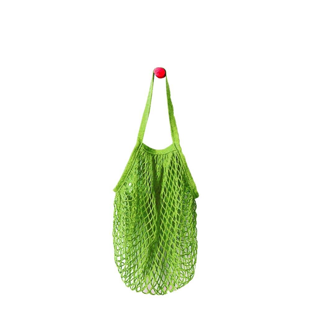 netting handlepose gjenbrukbar streng frukt oppbevaring håndveske totes kvinner shopping mesh nett vevd veske butikk dagligvare tote bag