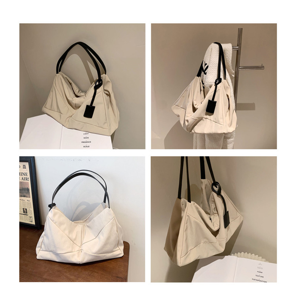 Solid Color Large Capacity Ladies Handbag Canvas Shoulder Bags Multifunctional Women Travel Bags Sac