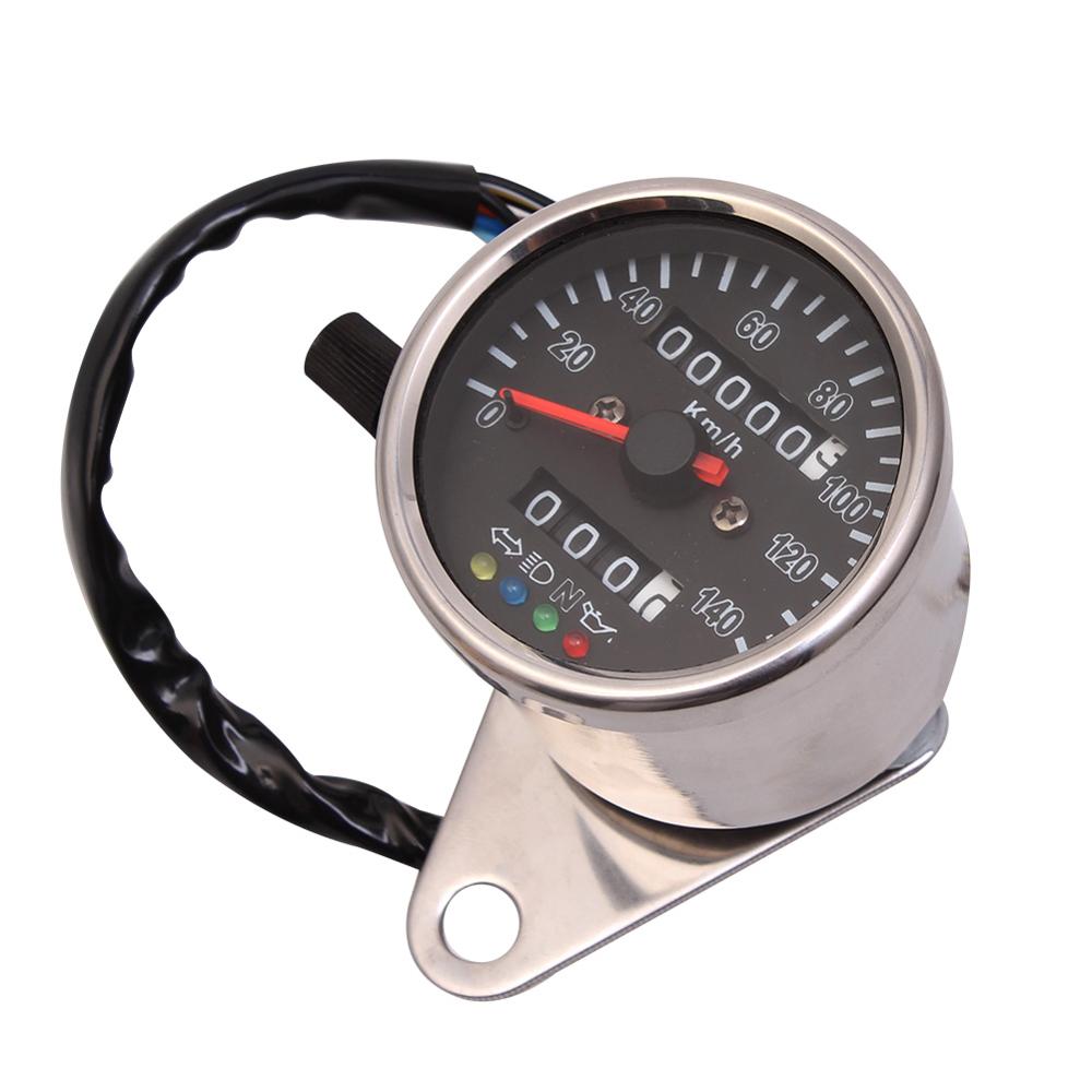 3 arten Universal- LED-hintergrundbeleuchtung Motorrad Dual Kilometerzähler KM/H Tacho Messgerät Mini retro Tachometer: C