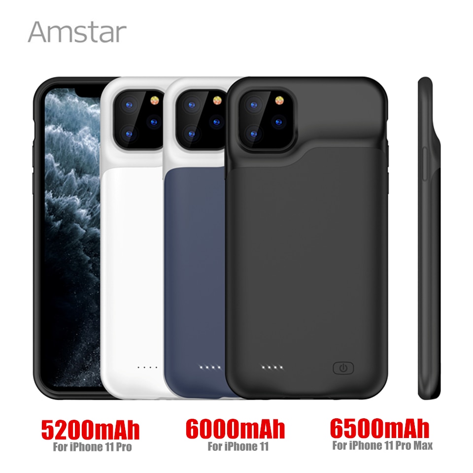 Amstar Batterij Charger Cases Voor Iphone 11 Pro Max Powerbank Case Externe Batterij Opladen Pack Backup Case Voor Iphone 11 pro