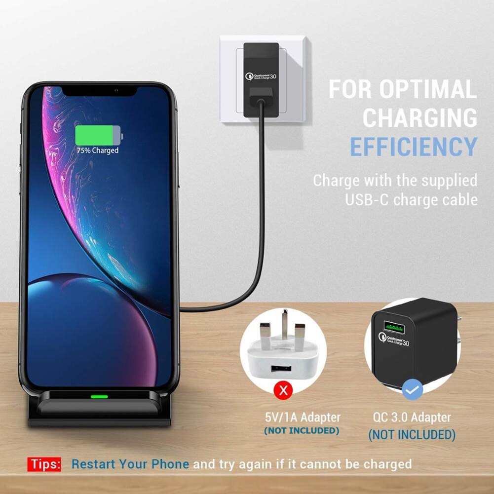 20W Qi Wireless Charger Stand Voor Iphone 12 11 Pro X Xs Max Xr 8 Samsung S21 S20 Note 20 Snel Opladen Dock Station Telefoon Houder