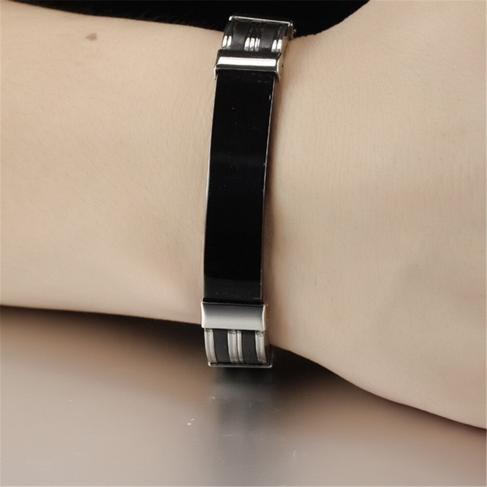 SHQIYAYI acier inoxydable Silicone bracelets porte-bonheur pour hommes corée à la bijoux accessoires fête amitié O936