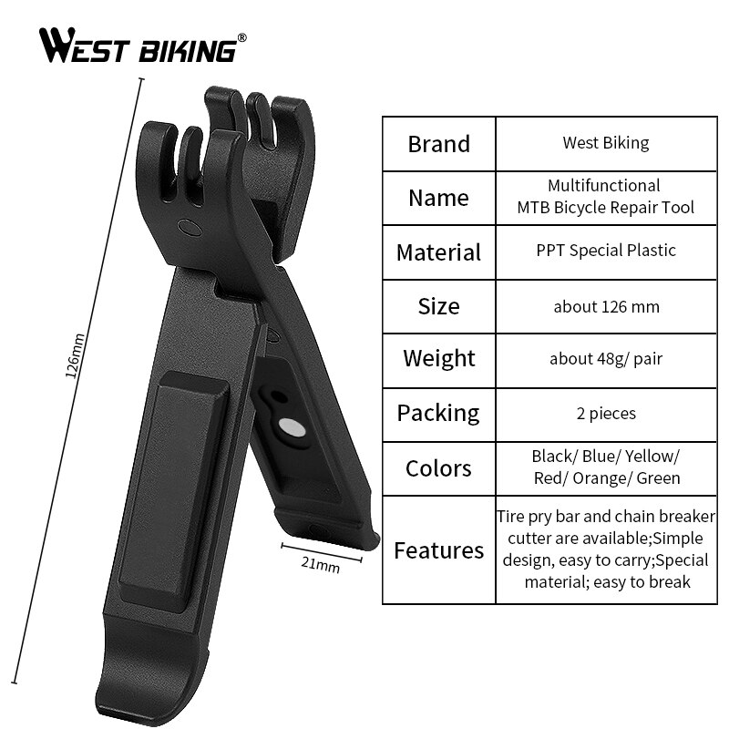 WEST BIKING Bike Tire Lever Cycling Master Link Chain Pliers Multifunctional Repair Tools Bicycle Accessories Missing Link Lever