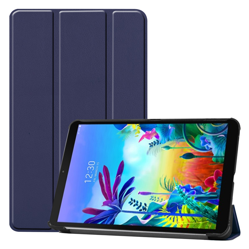 For LG G Pad GPad 5 Case 10 1 inch LM-T600L PU Leather Folding Stand Magnetic Cover for LG GPad5 10.1 inch Tablet Case Kids: Dark Blue