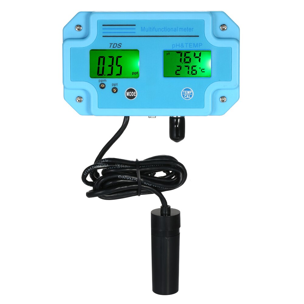 Ph Meter Water Detector 3 in 1 pH/TEMP LCD Digital Meter Test Meter Water Monitor Water Tester
