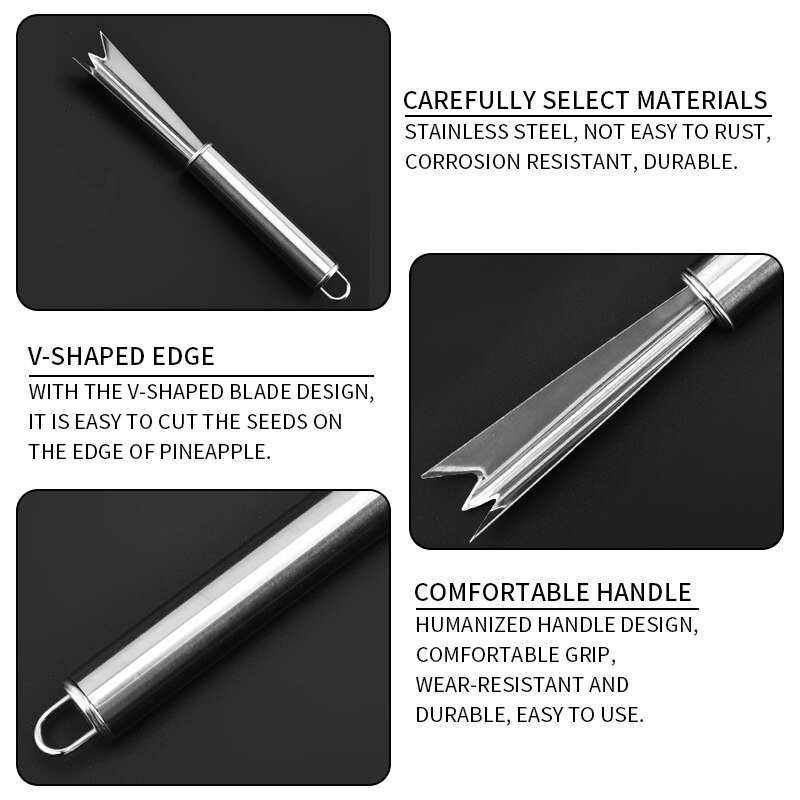 Praktyczny nóż ze stali nierdzewnej obieraczka robić ananasa urządzenie robić usuwania nasion ananasa klip Dom narzędzia kuchenne