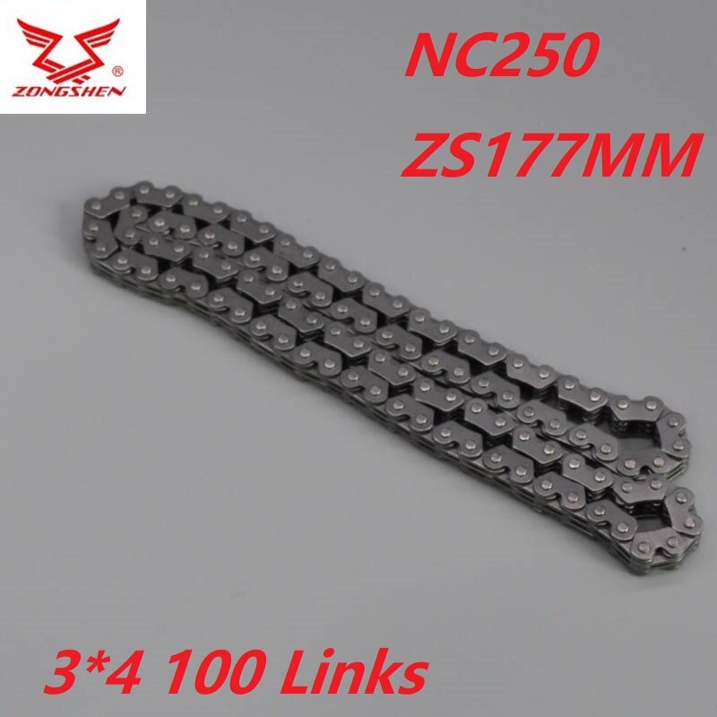 Nc250 ajoitusketju 100 silmukkaa zongshen 250cc 4 venttiilimoottori  rx3 zs250gy xmotos apollo mikilon kayo bse aasialainen siipi
