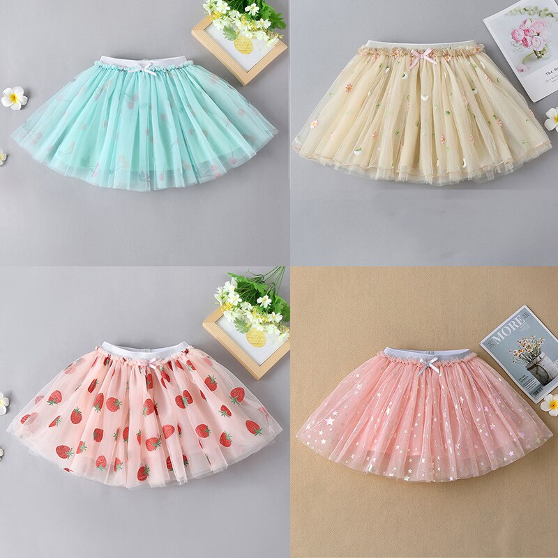 Jupe Tutu rose en Tulle pour filles, tenue de bal avec nœud, taille élastique, vêtements mignons pour enfants de 2 à 7 ans