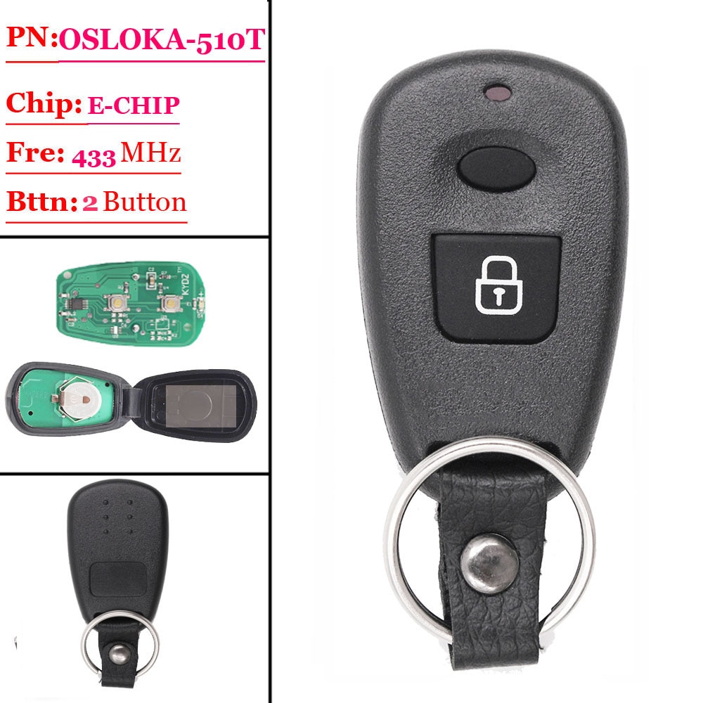 Goede (1 pcs) Vervanging 2 Knoppen Afstandsbediening Sleutel Controle 433 MHZ voor Hyundai Oud Elantra Santa Fe