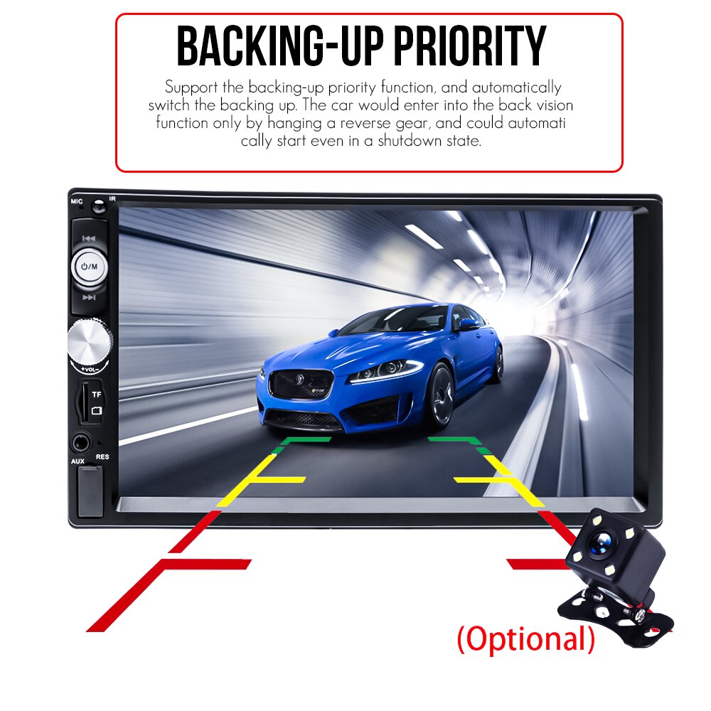 Universal 2 din Car Multimedia Player Autoradio 2din Stereo 7" Touch Screen Video MP5 Player Auto Radio Backup Camera