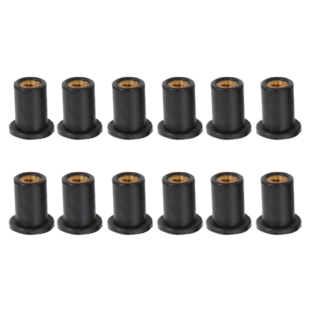 12 Pieces M5 Metric Rubber Well Nuts Blind Fastener Motorcycle Windscreen Wellnuts for Kayak