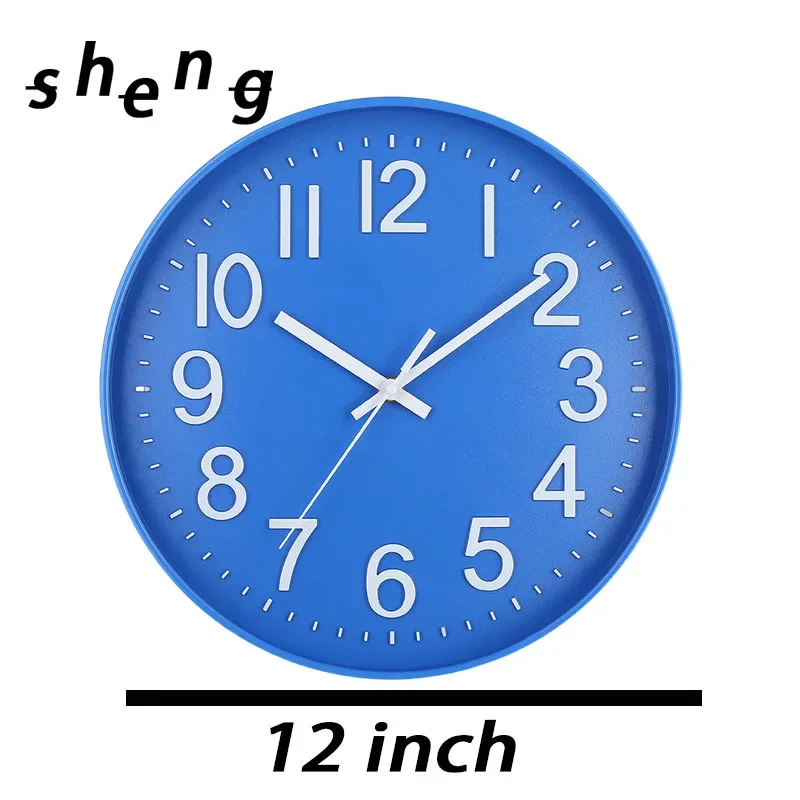 12 Polegada relógio de parede simples mudo não-ticking relógio de parede para casa escritório hotel lojas café decoração sala de estar: CINZA