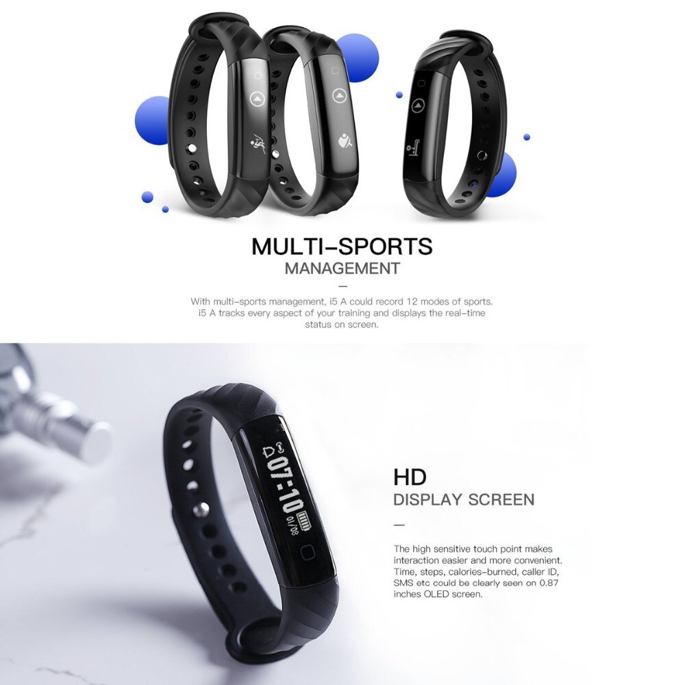 Inseguitore di Fitness Impermeabile, KENCOOL Sottile Activity Tracker Vigilanza di Forma Fisica Braccialetto Intelligente Pedometro Bluetooth Wristband di Sport Del Regalo