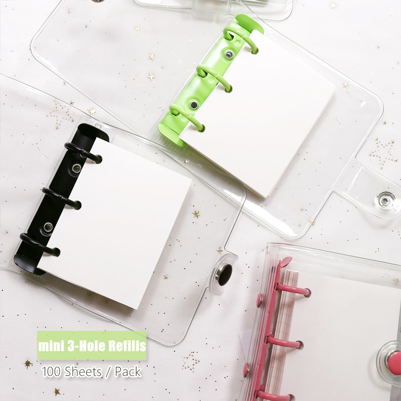 MyPretties-100 hojas de papel de relleno cuadriculado, papeles de relleno para Carpeta de agujeros, mini cuaderno, páginas de relleno para planificador