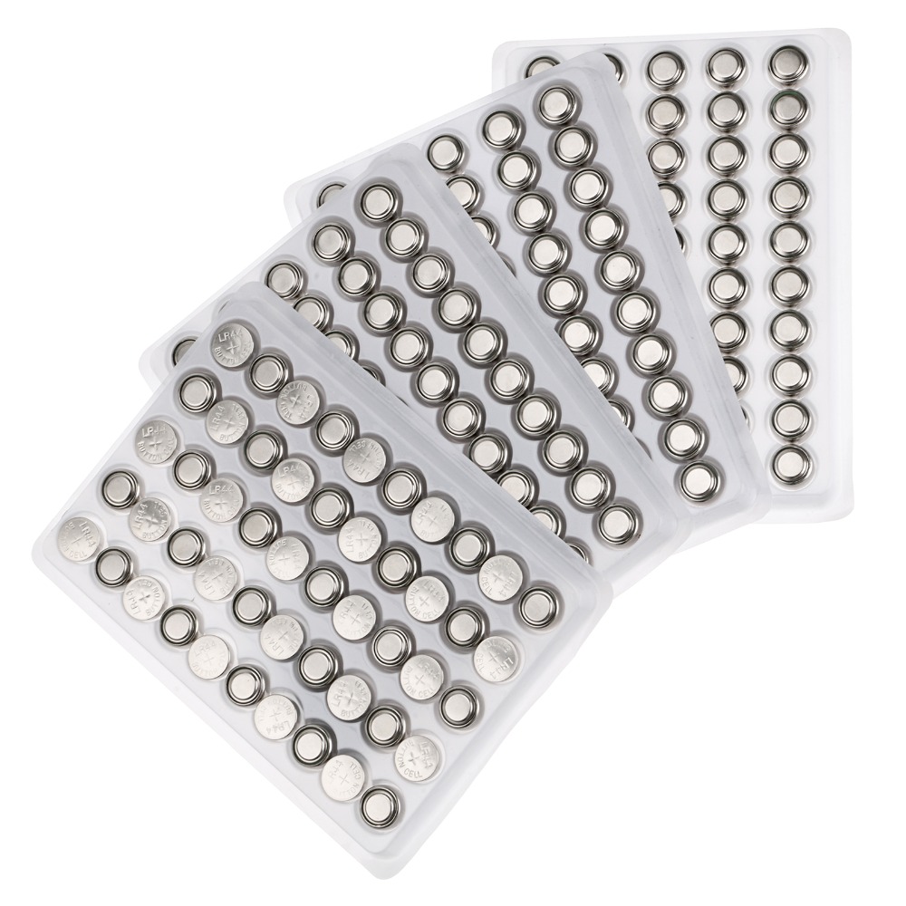 100 Pack von LR44 A76 L1154 AG13 357 SR44 G13 1,5 V alkalisch Knopfzellen Batterien Zn/MnO2 Uhr batterie Geschmack Münze Batterie