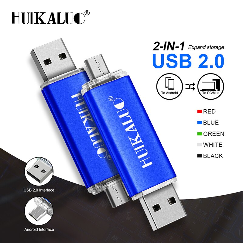 Unidad flash USB de alta velocidad, Memoria OTG de alta velocidad, 64 GB, 32 GB, 16 GB, 8 GB, 4 GB, almacenamiento externo, doble aplicación, Micro USB