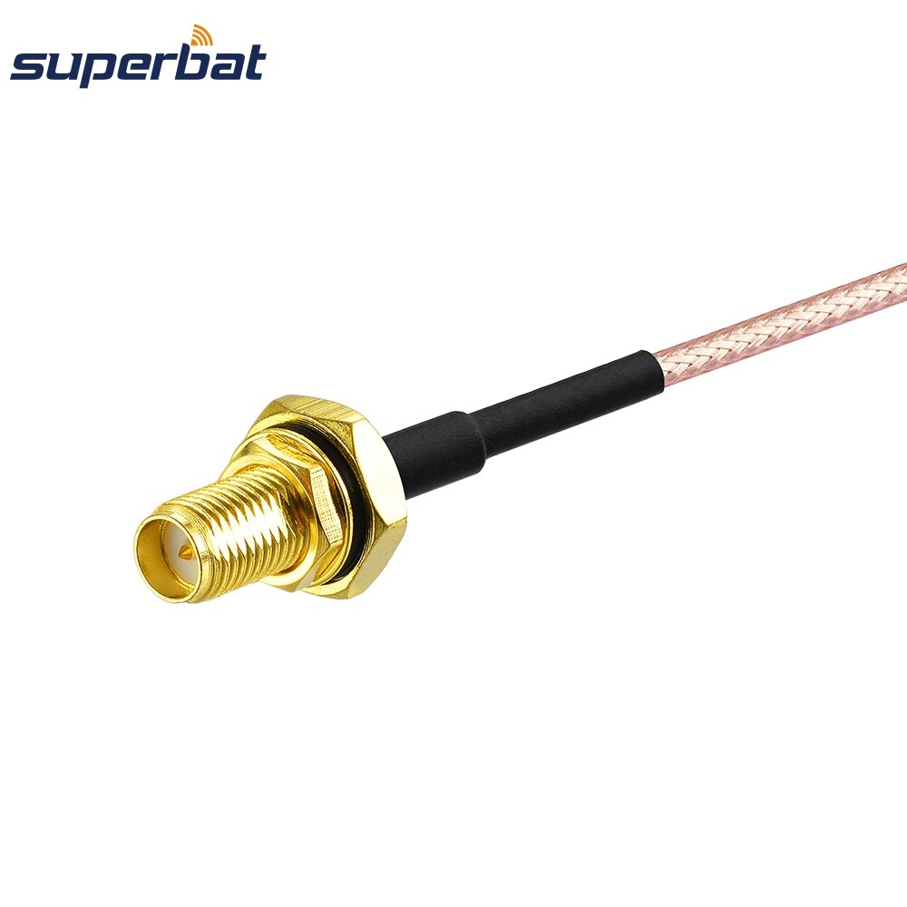 Superbat RP-SMA Jack Bulkhead O-ring to MMCX Male RA Connector Adapter Pigtail Cable RG316 for 3G Wlan Wireless Antenna