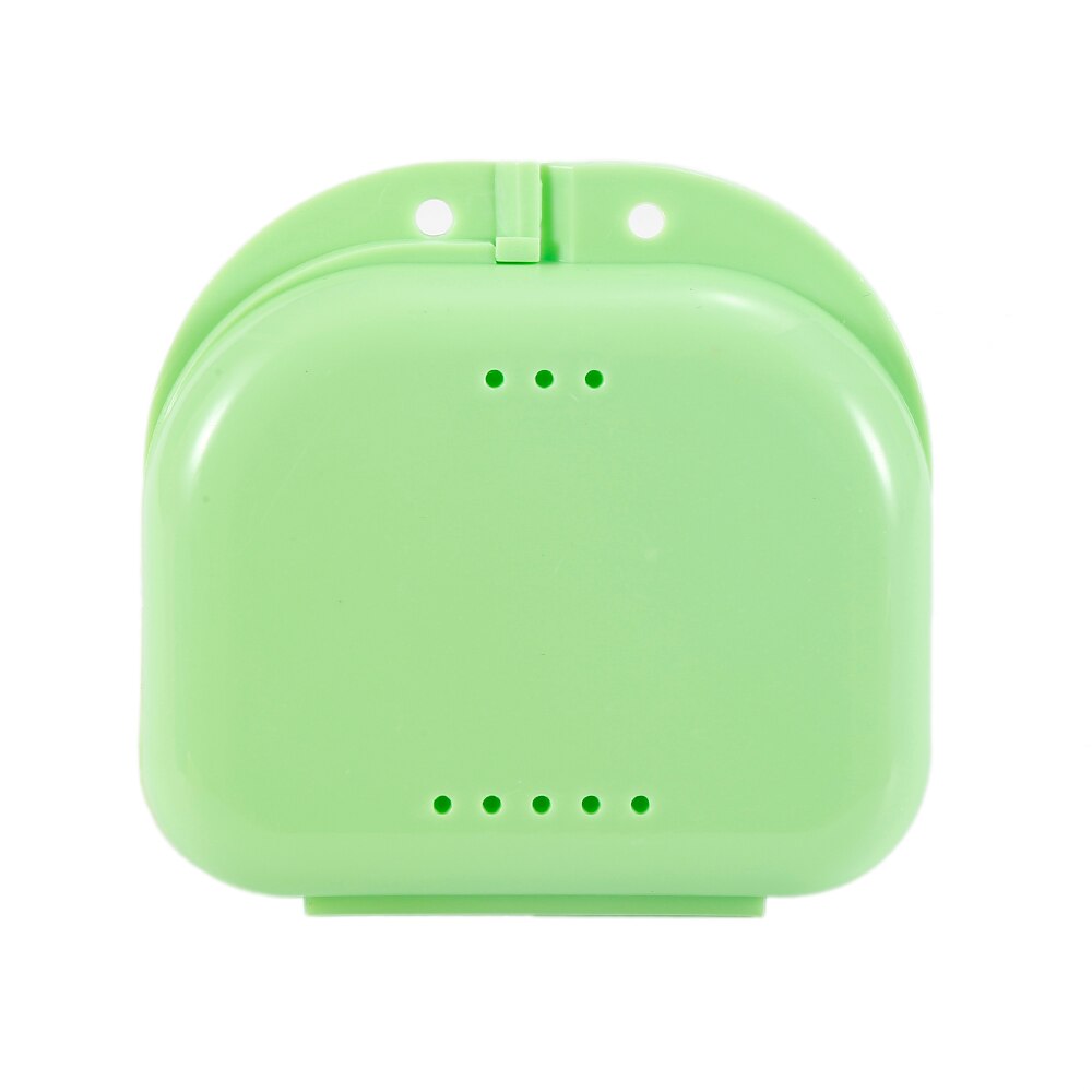 Valse Tanden Gebitsbeschermer Guard Opbergdoos Sanitaire Retainer Container Draagbare Mini Kunstgebit Bretels Plastic Case Organizer TXTB1: Licht Groen