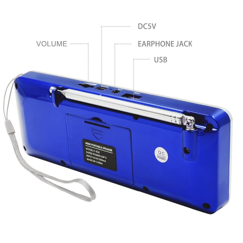 Lefon Portable Mini FM Radio Receiver Speaker MP3 Player Support TF Card USB Drive LED Screen Display Time Shutdown Dab Radios