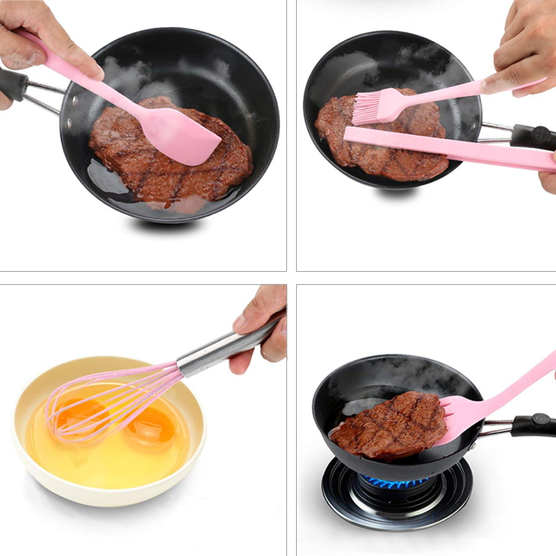 5-13 Pcs Siliconen Koken Tools Keukengerei Set Accessoires Met Opbergdoos Tong Spatel Met Houten Handvat Anti-aanbak kookgerei