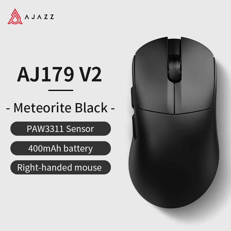 AJAZZaj179v2max Gaming Mouse Wireless Wired Bluetooth Three-mode Right Hand: GRAY