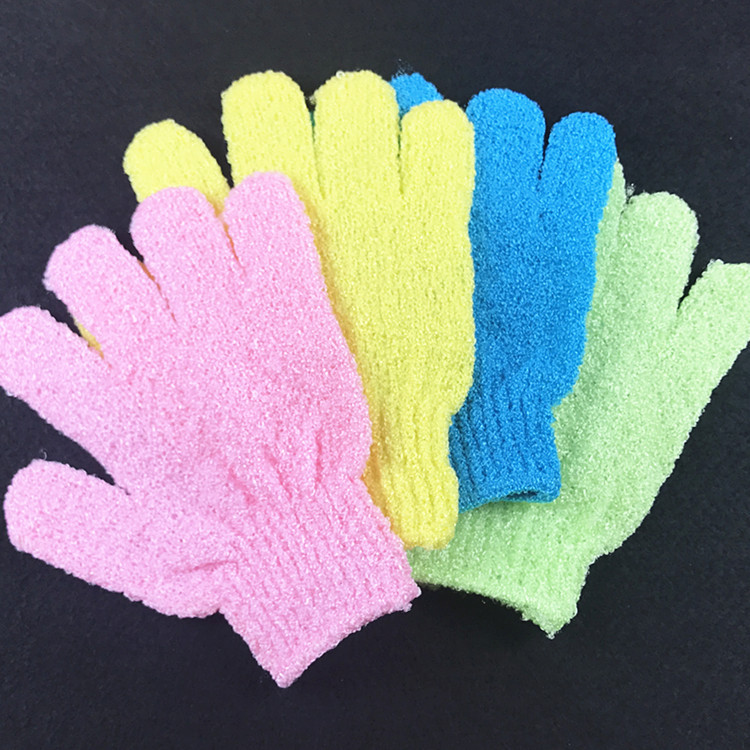 100pcs/lot Cloth Mitt Exfoliating Face or Body Bath Scrub Moisturizing gloves April Glove retail