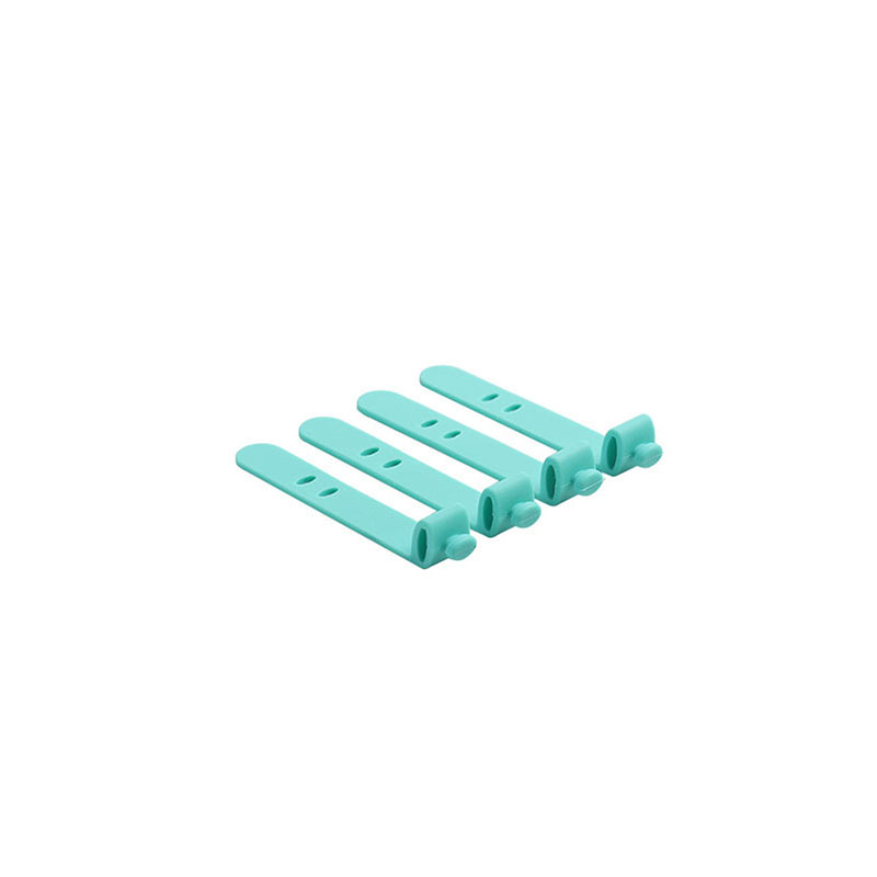 Usb Opladen Kabel Organizer Oortelefoon Lijn Afwerking Gesp Anti-Verloren Data Kabelhaspel Siliconen Klem Mobiele Telefoon Accessoires: 4pcs blue