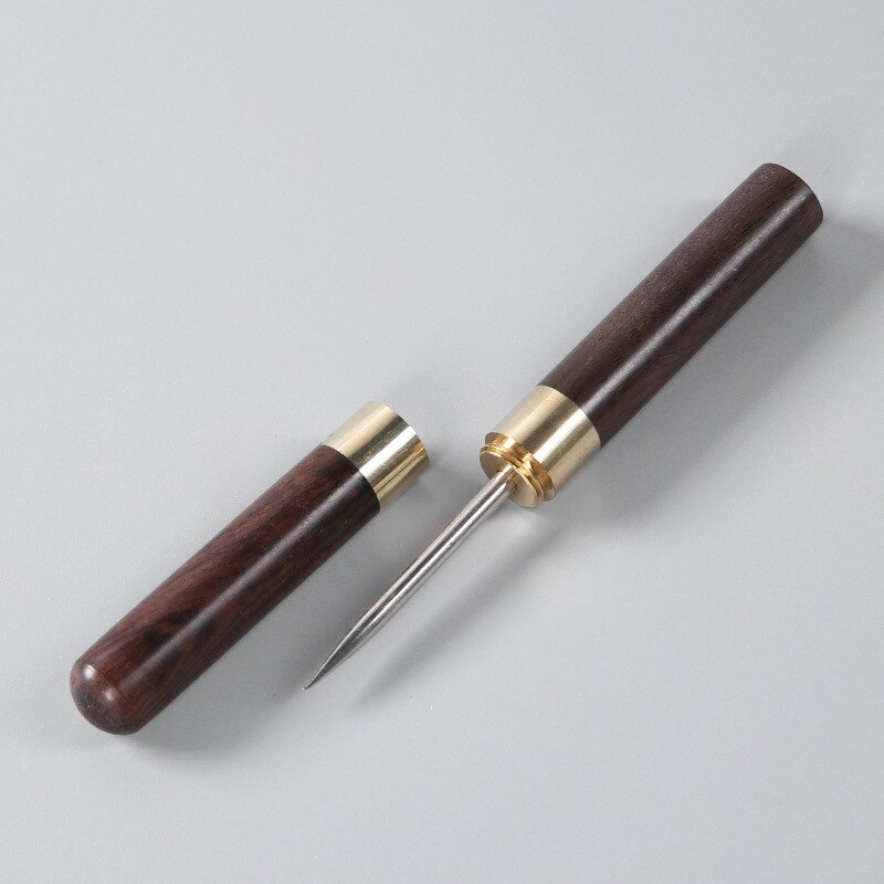 Sandalwood Tea Knife Needle Pick With Wood Handle Puer Tea Tools Cone Needle Breaking Prying Tea Brick Tool: Ebony Large 1pcs