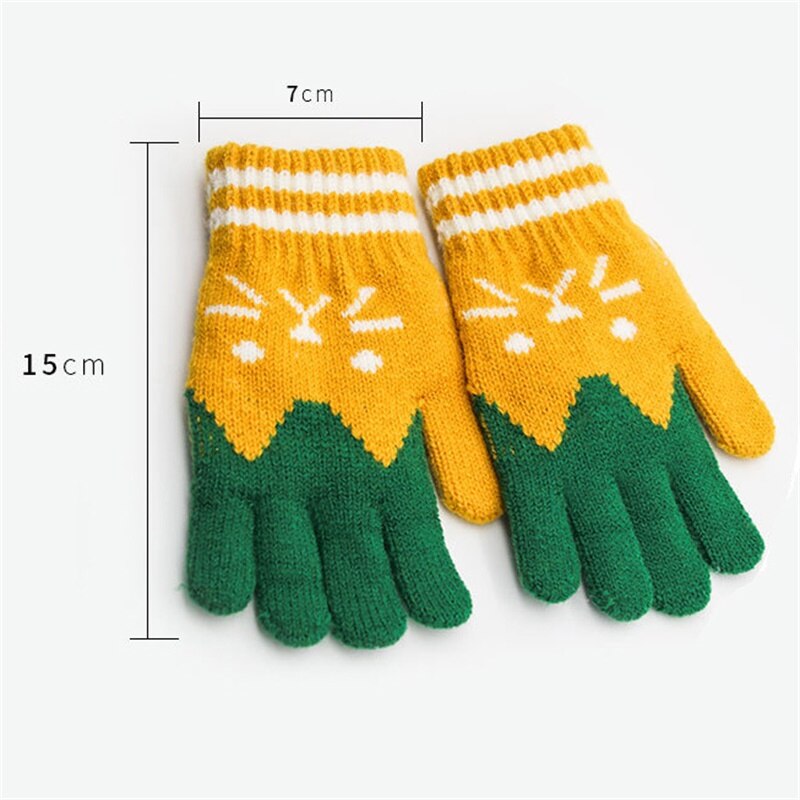 Splice Mittens Winter Baby Boys Girls Knitted Gloves Warm Rope Full Finger Mittens Gloves for Children Toddler Kids