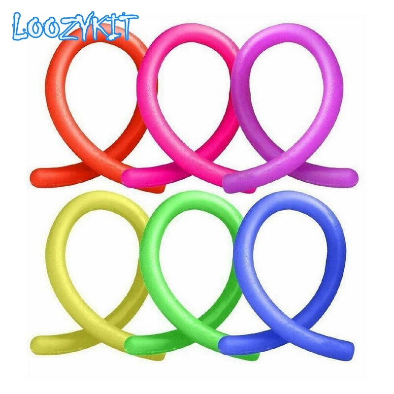 6pcs/pack Stretchy String Kids Childrens Fidget Stress Relief Sensory Toy