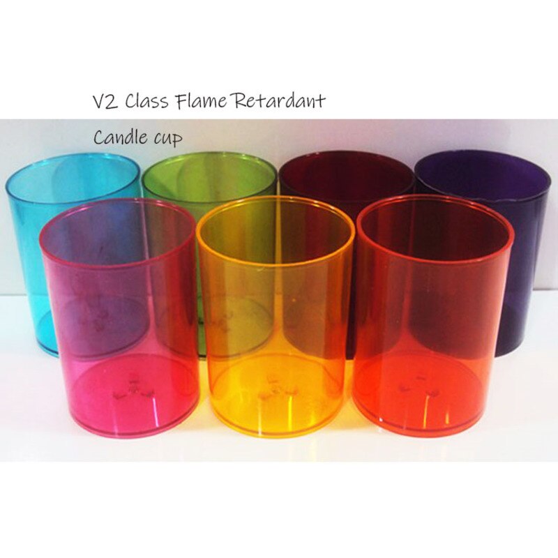 7 farver plastik lysestage hæmmende plastik kopper diy farve flamme boligindretning bryllup tazas plastico diy