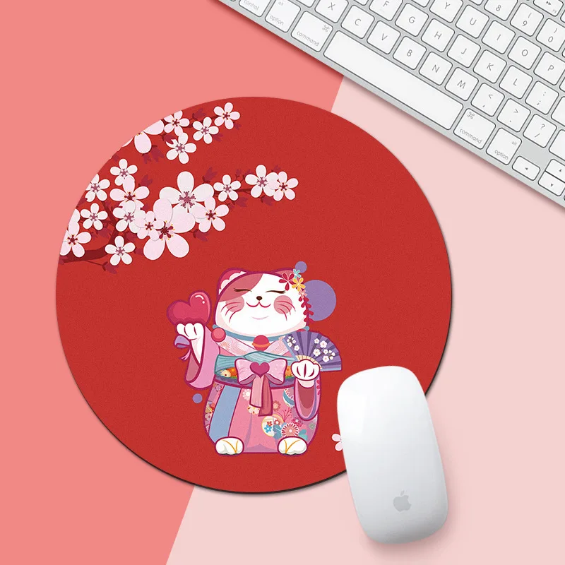 Kawaii Ronde Muismat Bureau Pad Laptop Muis Mat voor Office Home PC Computer Toetsenbord Leuke Muismat Antislip rubberen Bureaumat: Goud
