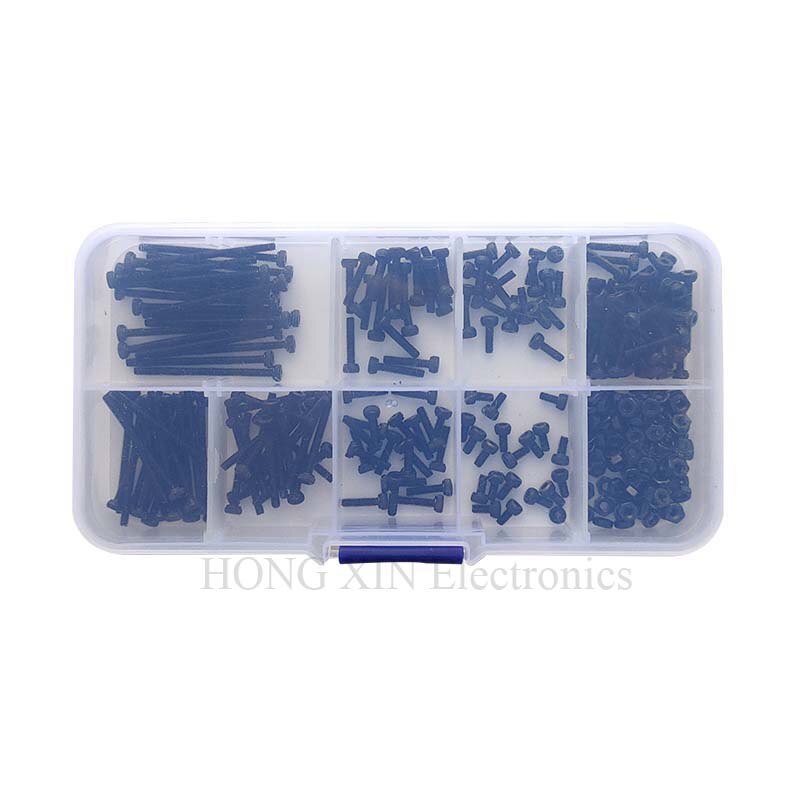 280pcs Caron Hexagon Hex Socket Cap Allen Head Bolt Screw Metric Thread M2*4/6/8/10/12/16/20/25/30 Furniture Fastener
