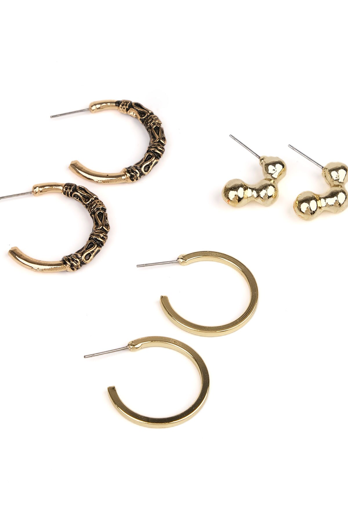 Marjin Für Frau Ohrring Runde essen Gold Farbige verdreifachen Jelewery Mädchen Geburtstag Party