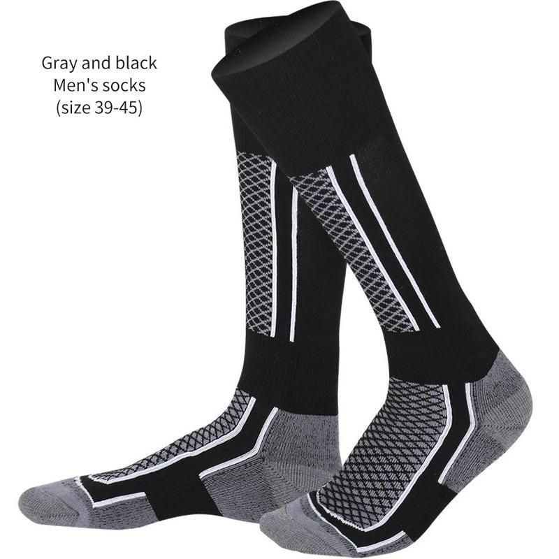 Calcetines térmicos de algodón grueso para hombre, calcetín deportivo para esquí y Snowboard, 1 par, MU8669: Gris