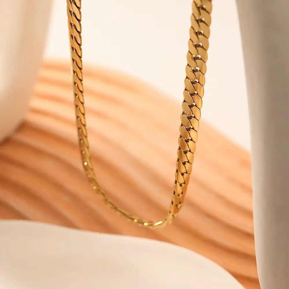 Collares de cadena lateral exquisitos de 5MM de oro de 18K de Plata de Ley 925 de 20-60CM para hombres y mujeres joyería fina de boda