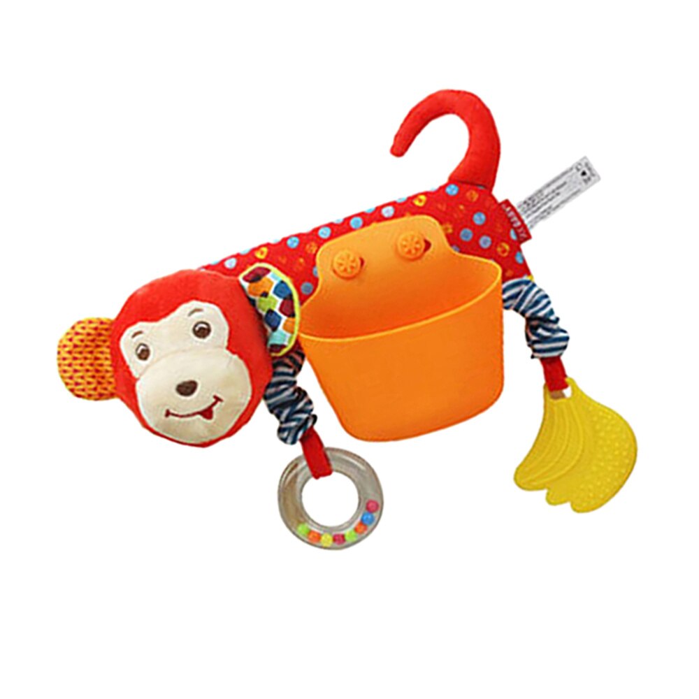 Born Baby Crib Educational Wrap Around Rattle Teether Storage Pocket for Baby(Monkey Pattern)