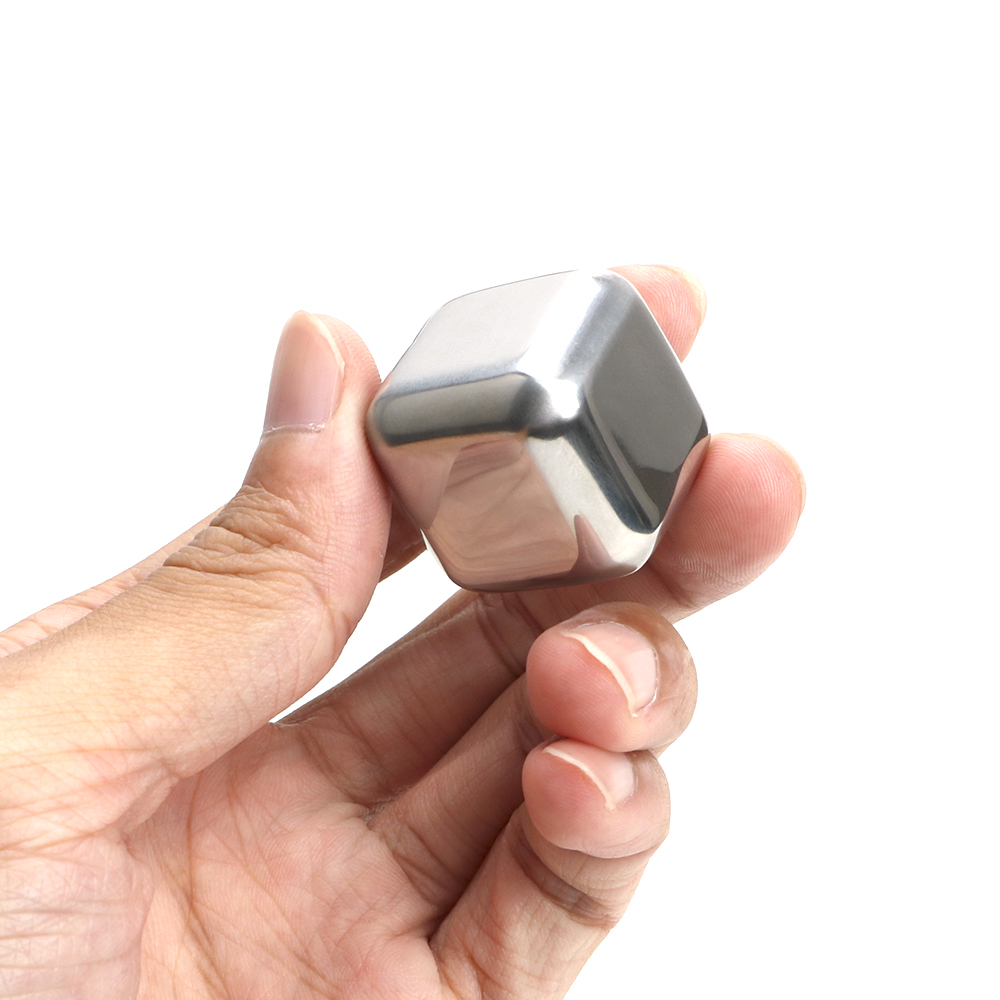 1pc Whiskey Cooler Rocks Chilling Stones for Whiskey Wine Stainless Steel Ice Cubes Beer Drink Quick Frozen Ice Stone